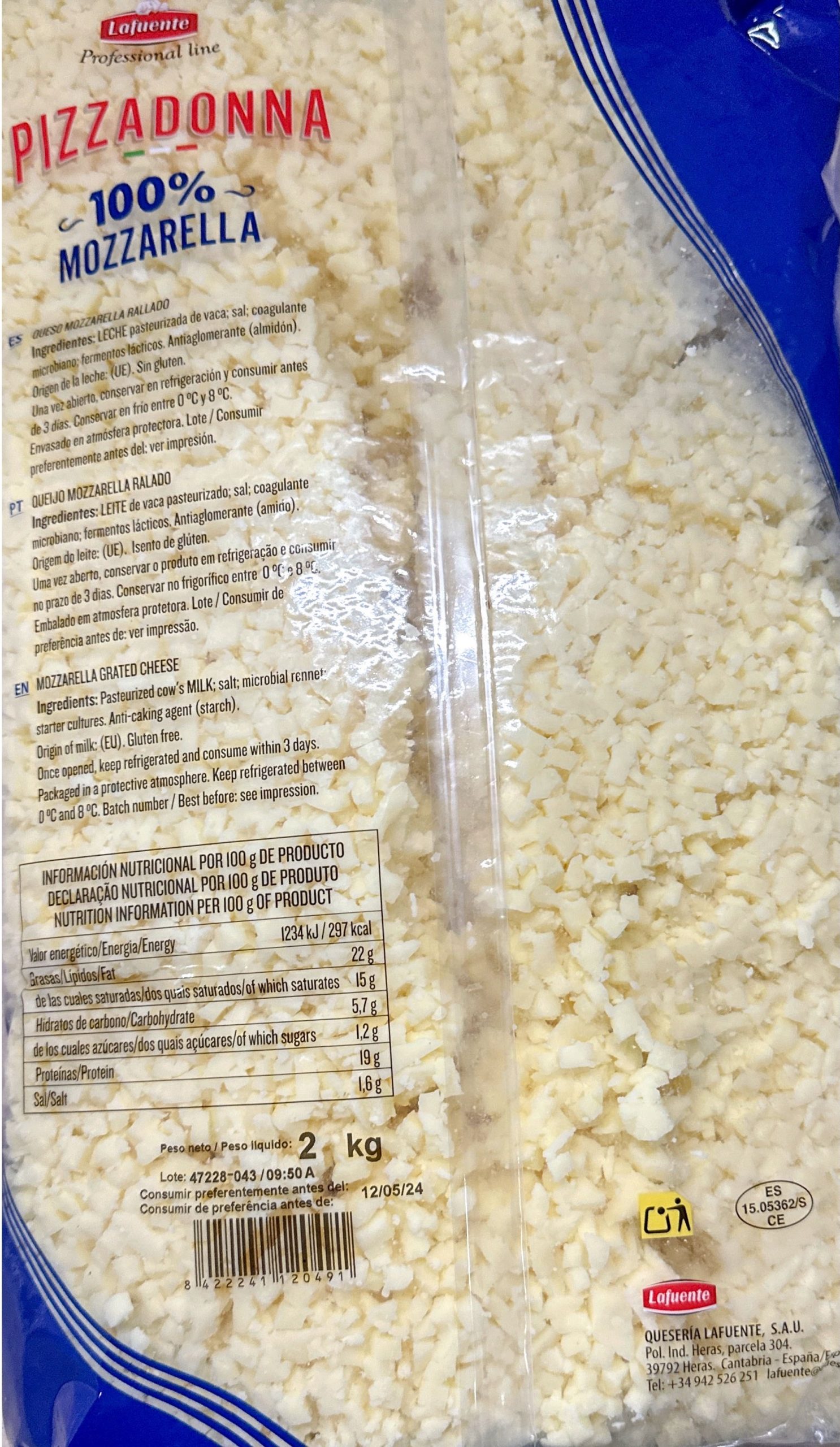 Queso Mozzarella 100% para Pizza - Imagen 2