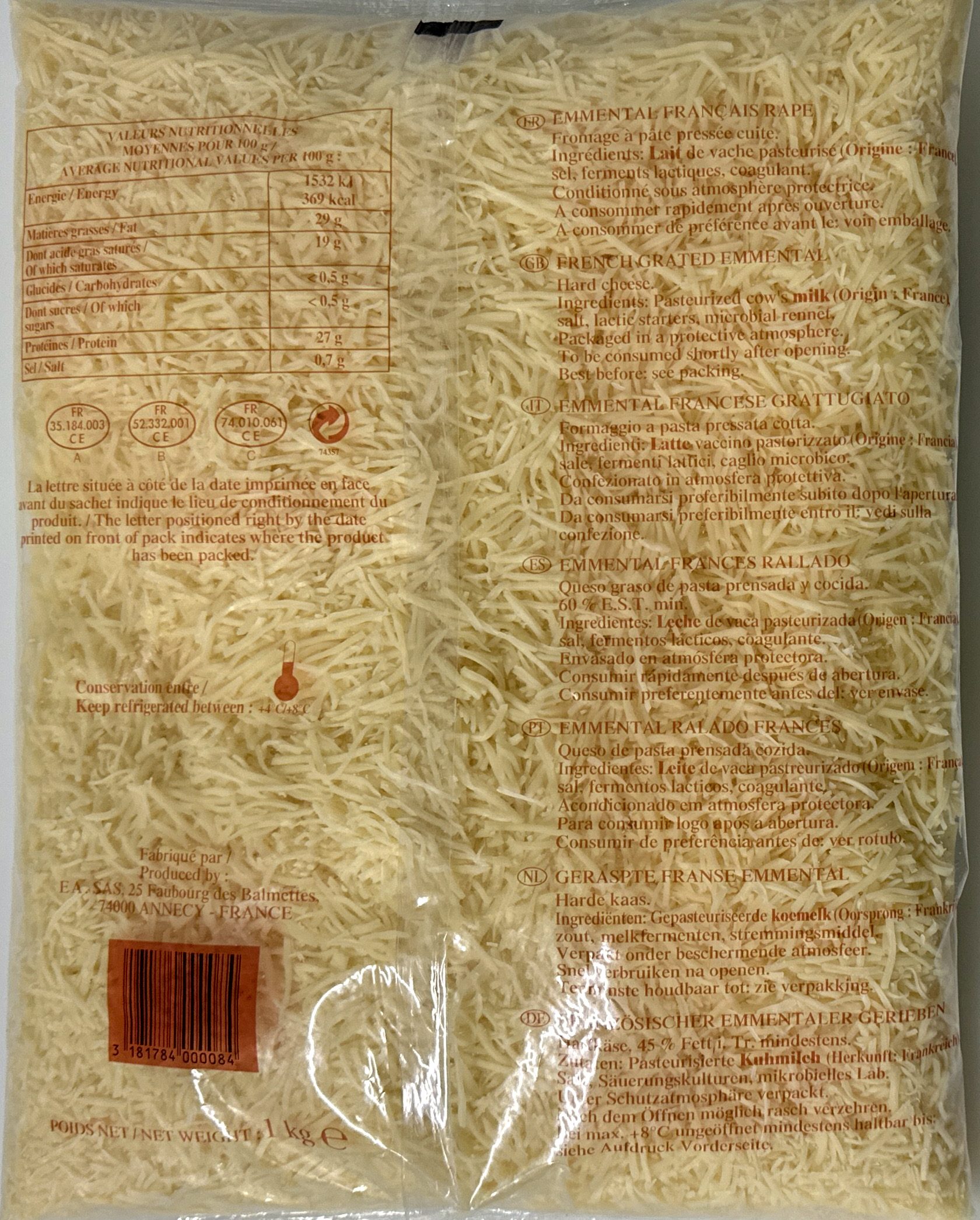 Queso Emmental Francés 1kg - Imagen 2
