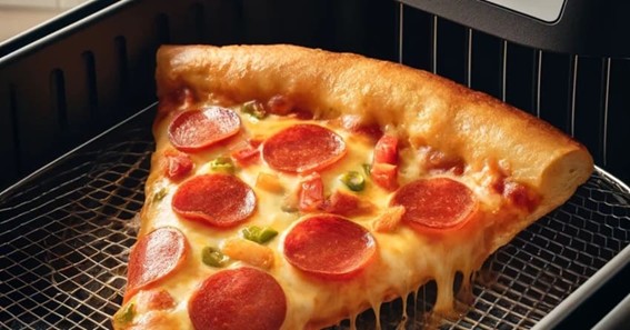 recalentar una pizza haciendo uso de una freidora de aire